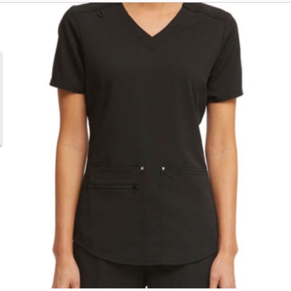 Scrubstar Black V-Neck Short Sleeve Top